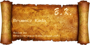 Brumecz Kada névjegykártya